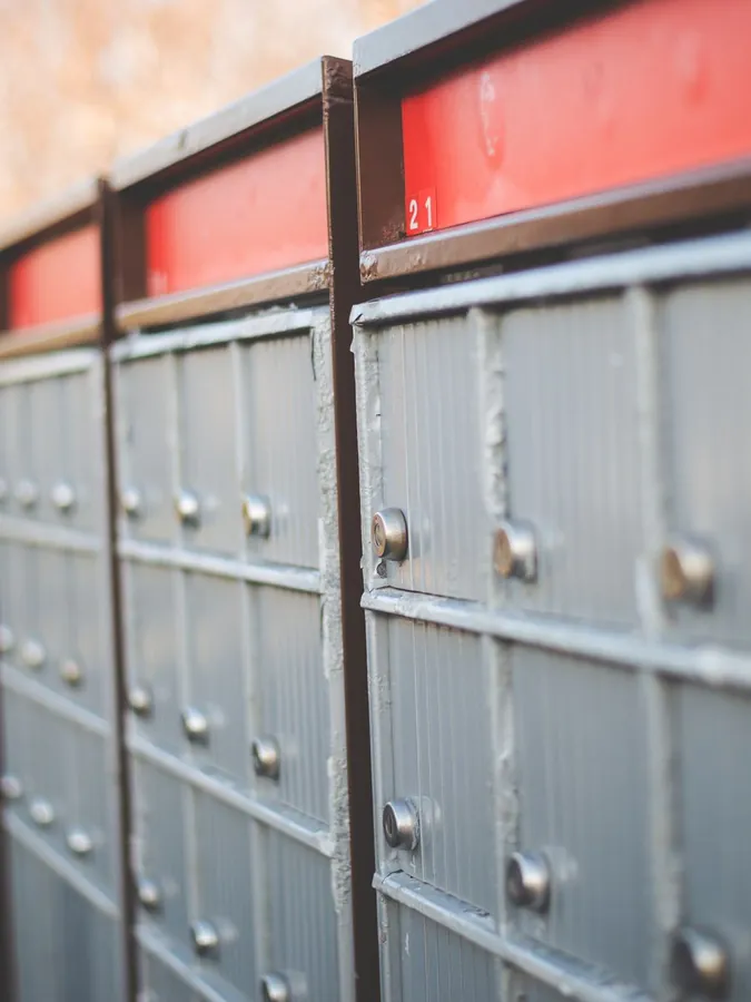 A row of individually lockable storage units